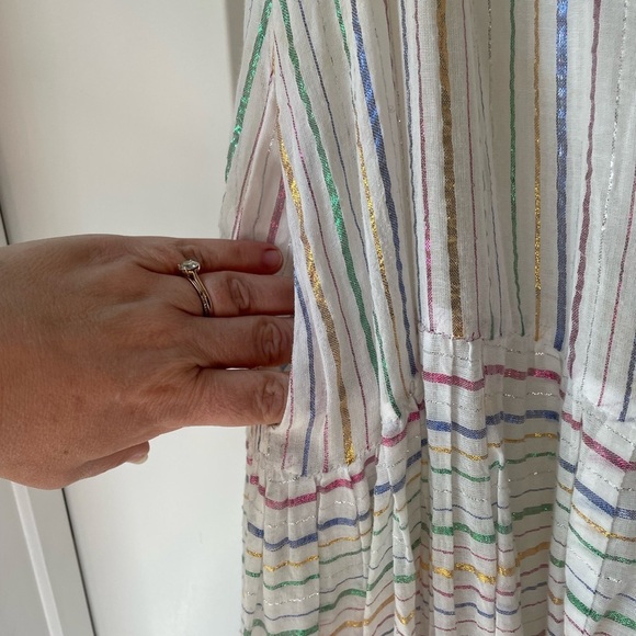 Apiece Apart Striped Metallic Maxi Dress Size 4 - Picture 12 of 14